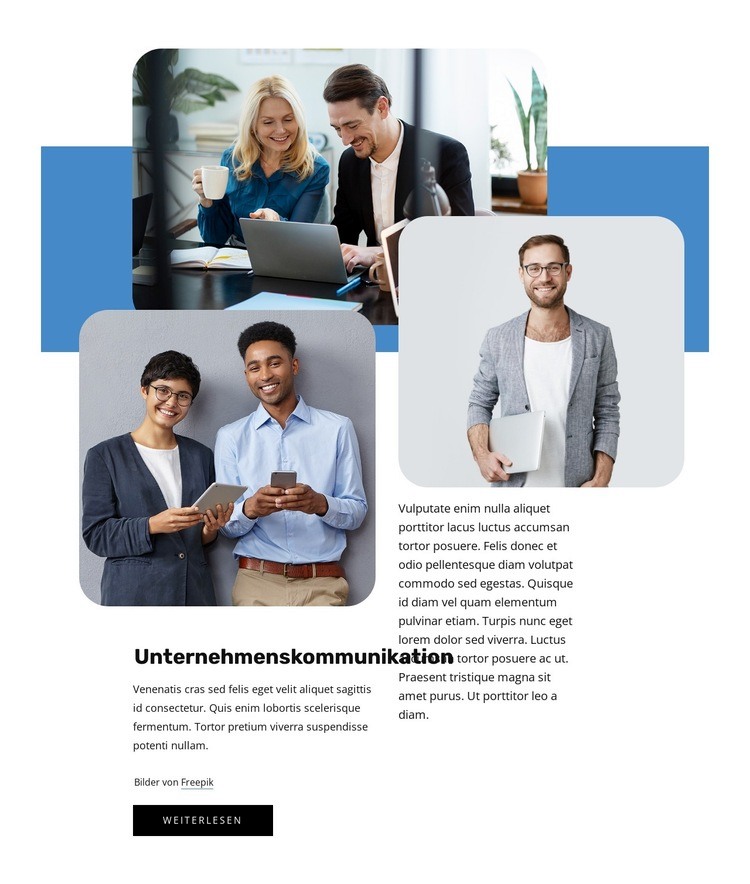 Geschäftsbesprechungen Landing Page