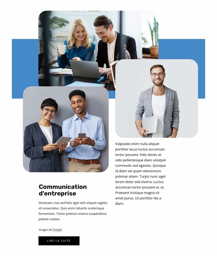 Communications commerciales Modèle d'une page