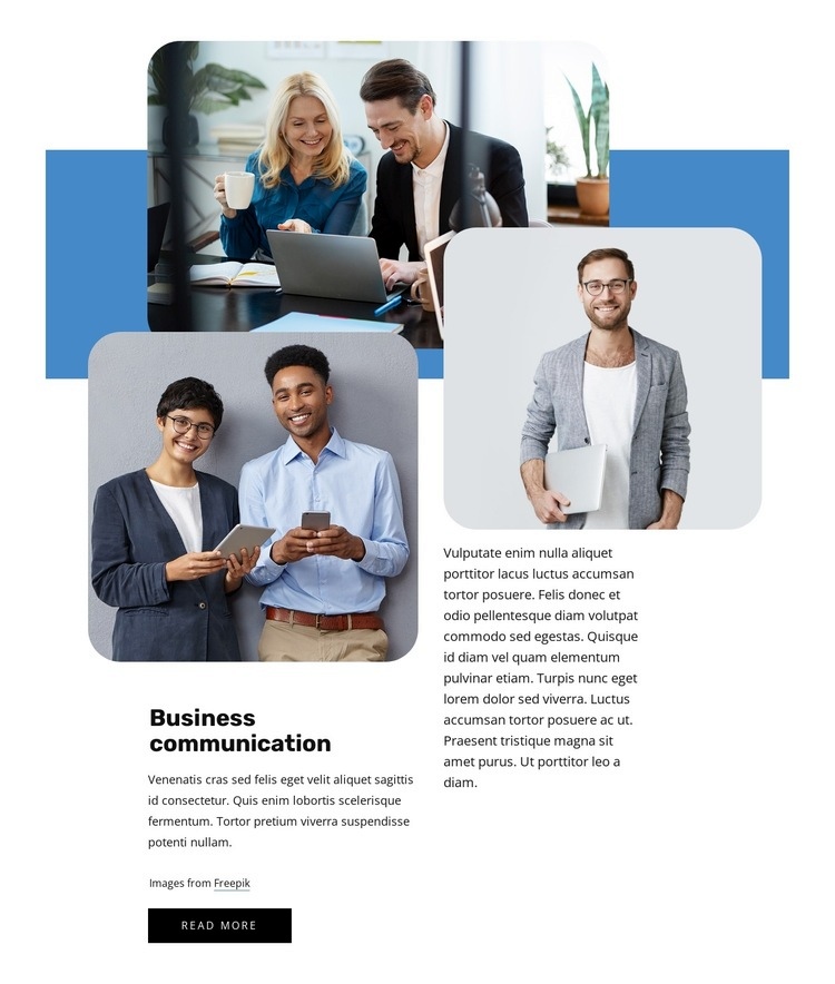 Business communications Squarespace Template Alternative