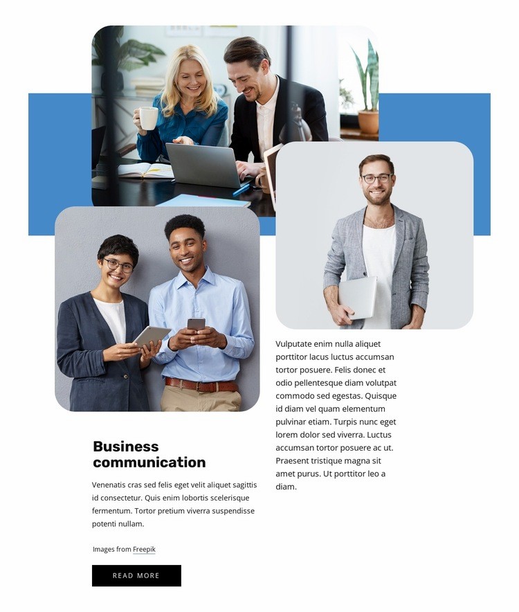 Business communications Web Page Design