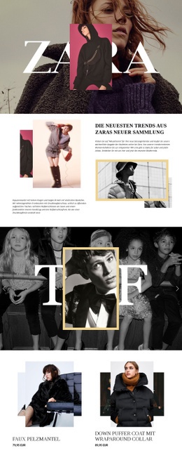 Exklusive Landingpage Für Zara