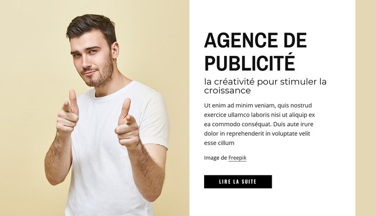 Agence de publicité Maquette de site Web