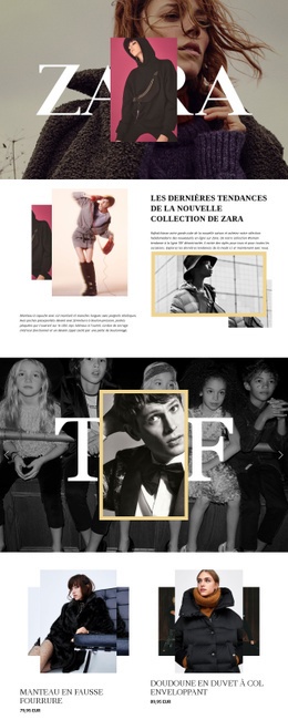 Page De Destination Exclusive Pour Zara