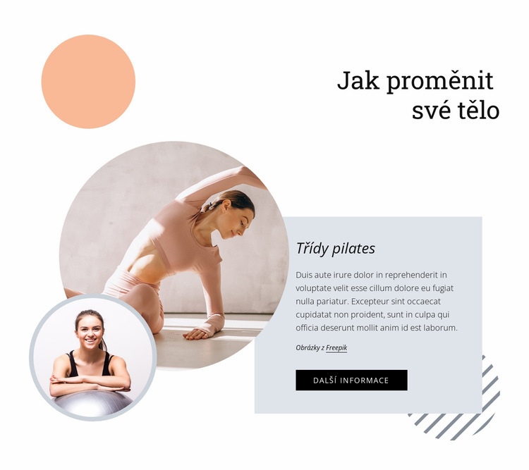 Pilates rozvíjí základní sílu Šablona CSS