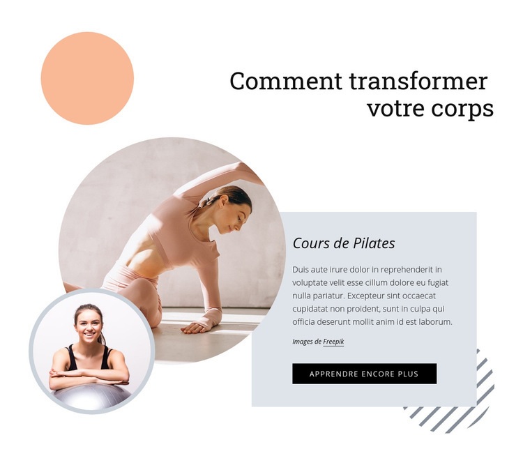 Pilates développe la force de base Conception de site Web