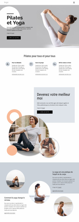Centre De Pilates Et De Yoga Site Web De Modèles