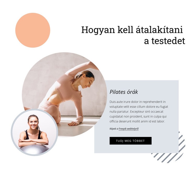 A pilates fejleszti az erőt CSS sablon