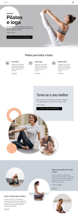 Maquete De Site Mais Criativa Para Centro De Pilates E Ioga