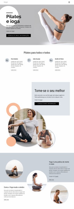 Centro De Pilates E Ioga - Modelo HTML5 Simples