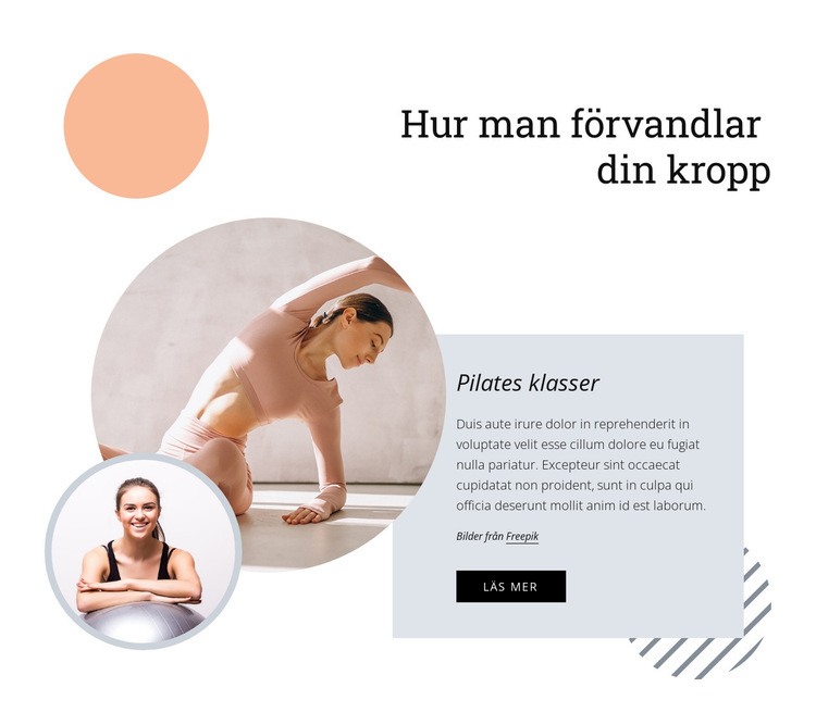 Pilates utvecklar kärnstyrka CSS -mall