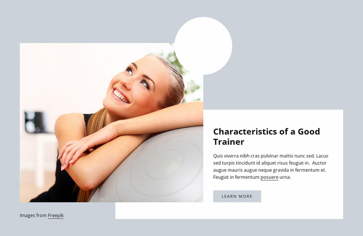 Characteristics of a Good Trainer Website Mockup