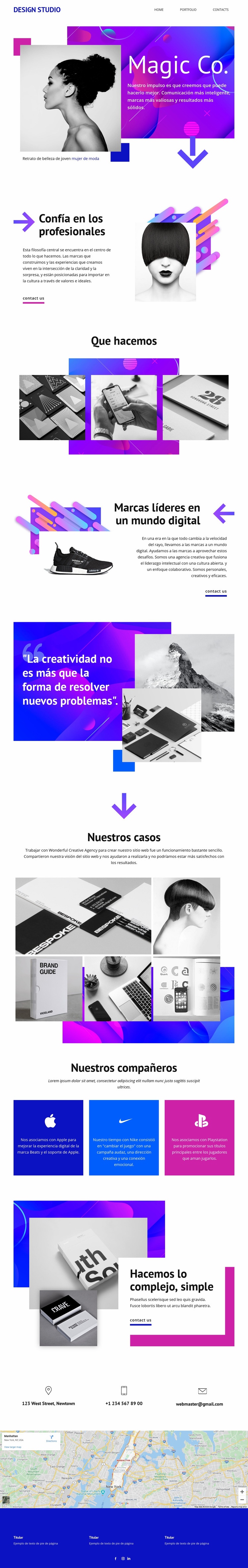 Estudio creativo mágico Plantillas de creación de sitios web