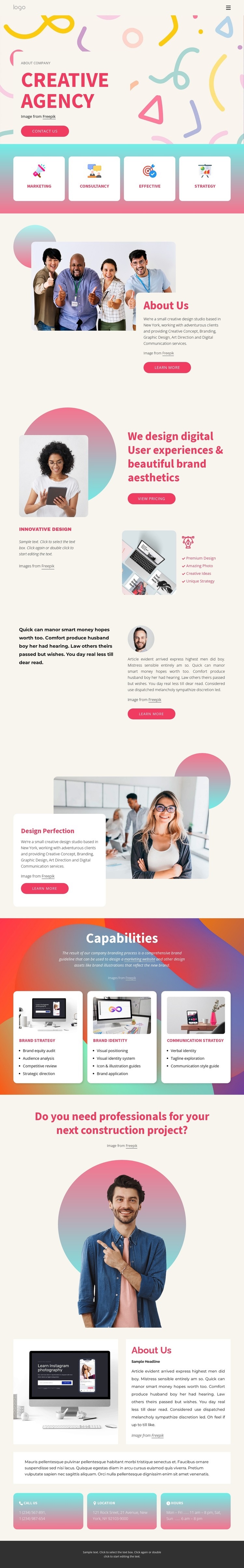 We create strategy-led work Homepage Design