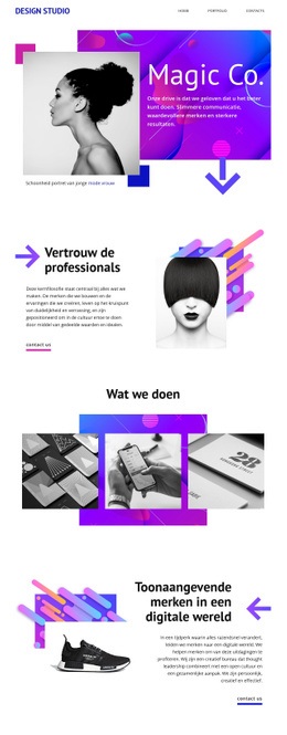 Website-Bestemmingspagina Voor Magische Creatieve Studio