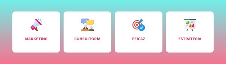 Repetidor de cuadrícula con iconos de colores Maqueta de sitio web