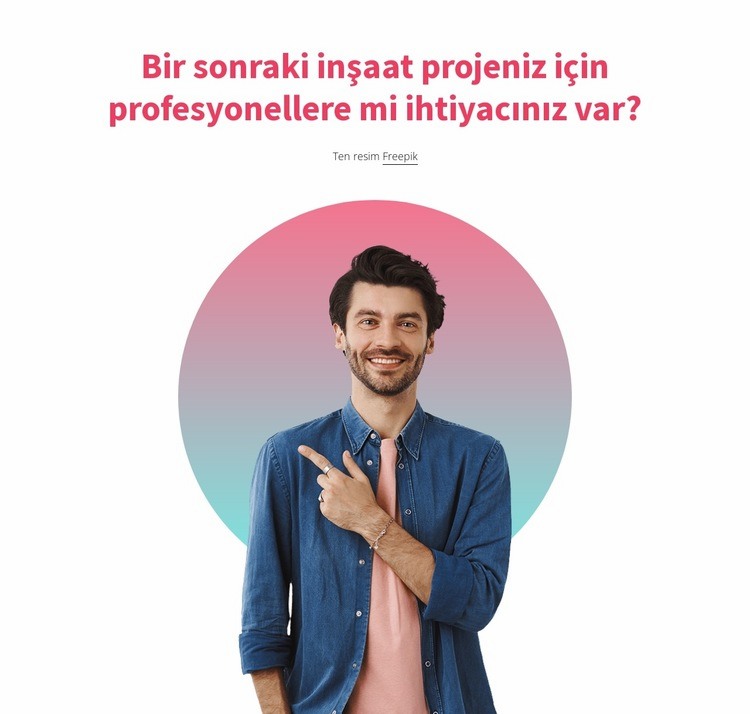 Sizin için profesyoneller Açılış sayfası