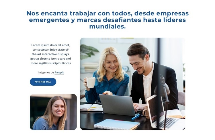 Trabajamos con start-ups Creador de sitios web HTML