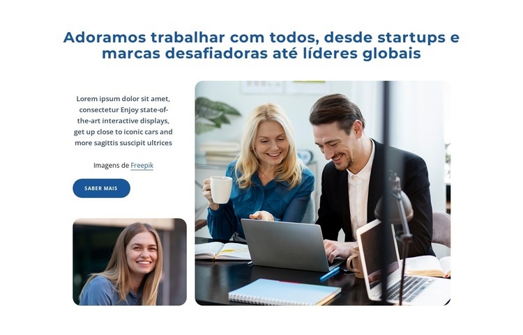 Trabalhamos com startups Design do site