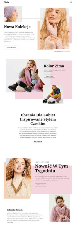 Projekt Strony Mody - Piękny Szablon HTML5