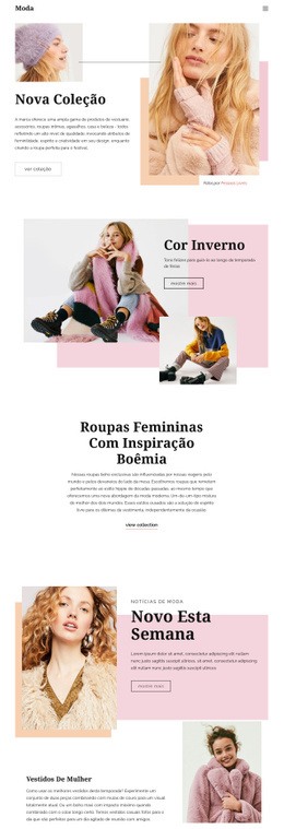 Design De Página De Moda