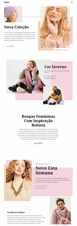 Design De Página De Moda - HTML Web Page Builder