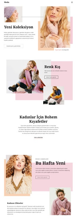 Moda Sayfası Tasarımı - HTML Web Page Builder