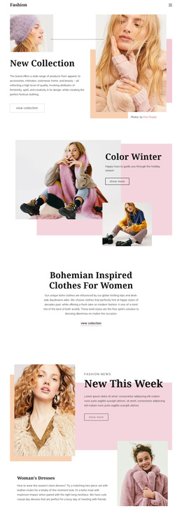 Fashion Page Design - HTML Website