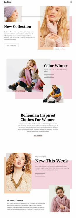 Fashion Page Design - Bootstrap Variations Details