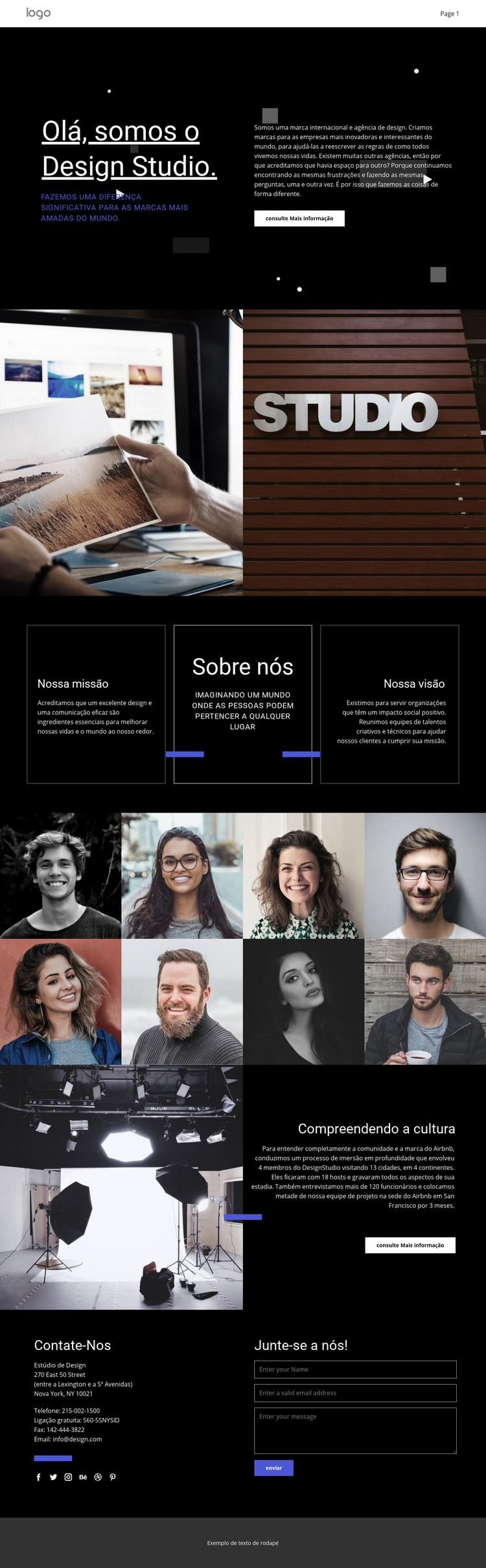 Nosso design é único Modelo HTML