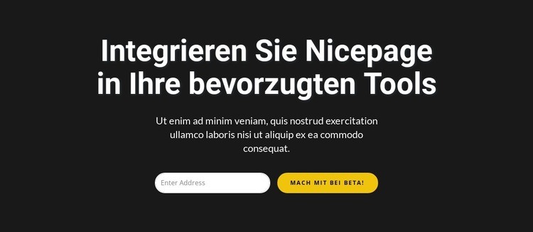 Abonnieren Sie Formular auf dunklem Hintergrund HTML Website Builder