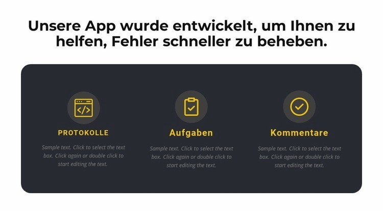 Über unsere App Vorlage