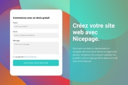 Formulaire De Contact Sur Fond Coloré – Créateur De Sites Web Professionnel