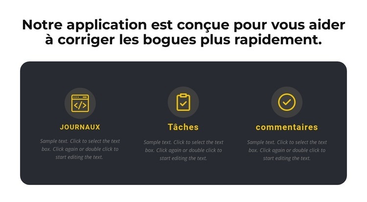 À propos de notre application Créateur de site Web HTML