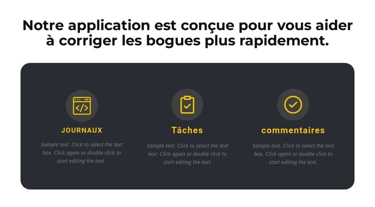 À propos de notre application Modèle CSS