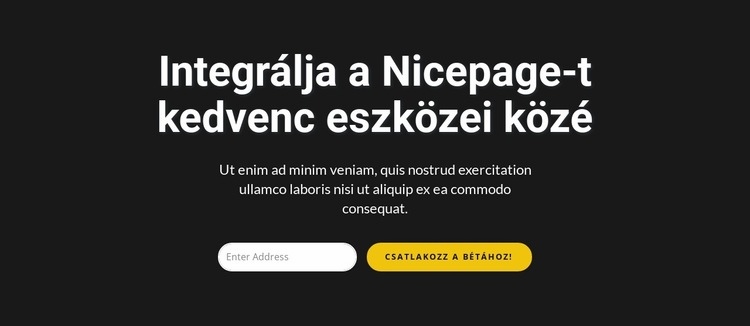 Előfizetési űrlap sötét háttérrel Weboldal sablon