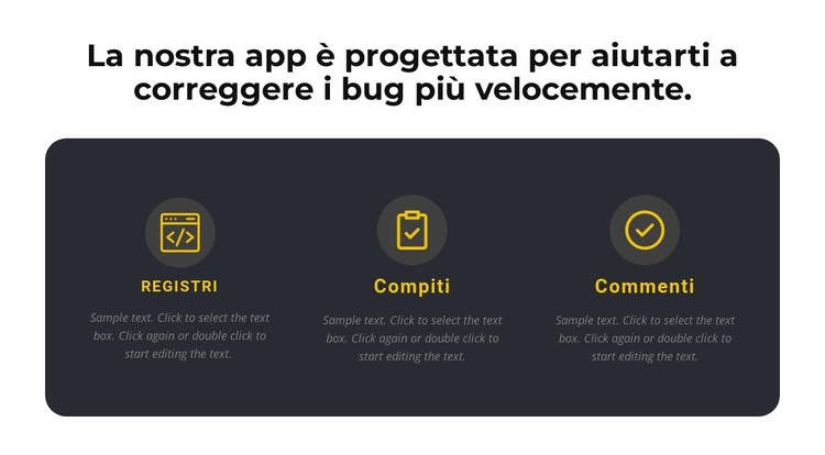 Informazioni sulla nostra app Modello HTML