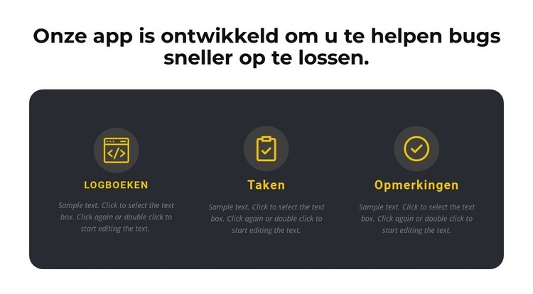 Over onze app Website mockup