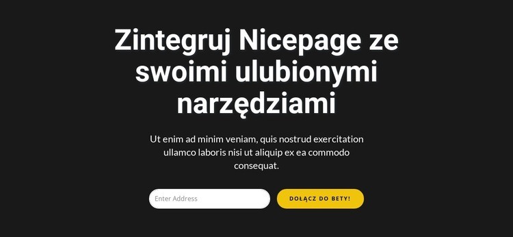 Subskrybuj formularz na ciemnym tle Kreator witryn internetowych HTML