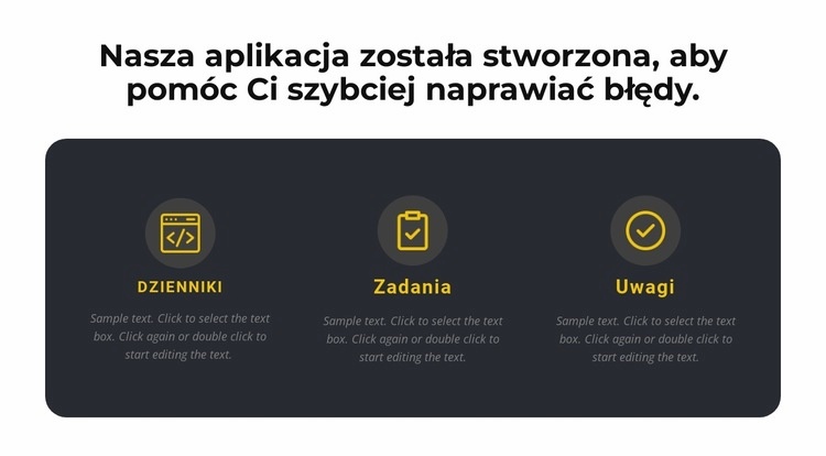 O naszej aplikacji Szablon HTML5