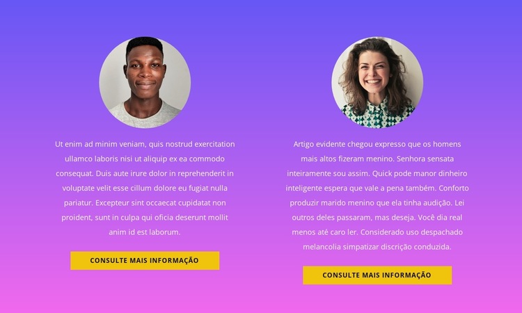 Dois usuários Modelo de site