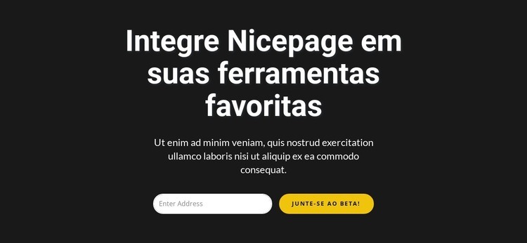 Formulário de inscrição em fundo escuro Landing Page