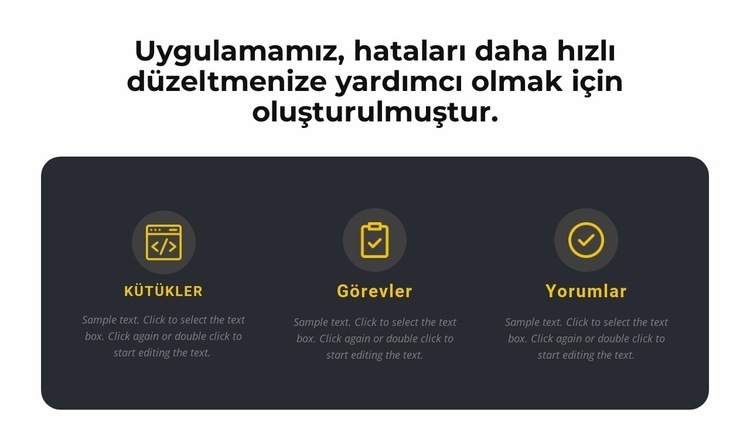 Uygulamamız hakkında Html Web Sitesi Oluşturucu