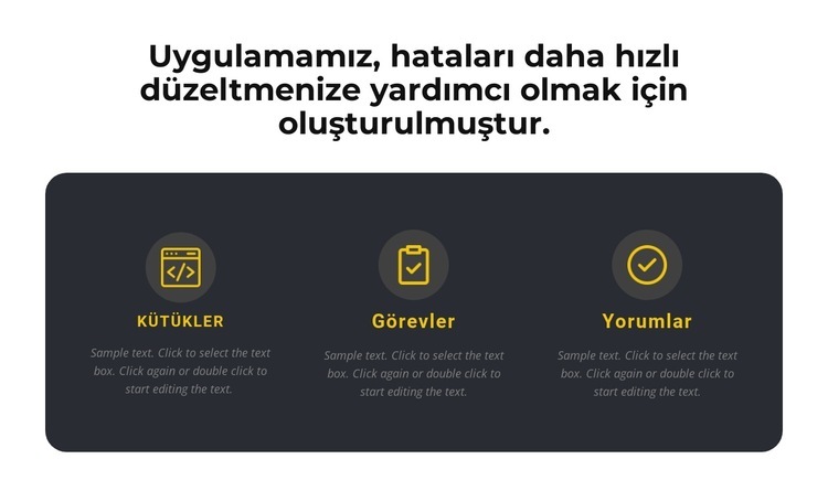 Uygulamamız hakkında Web Sitesi Mockup'ı