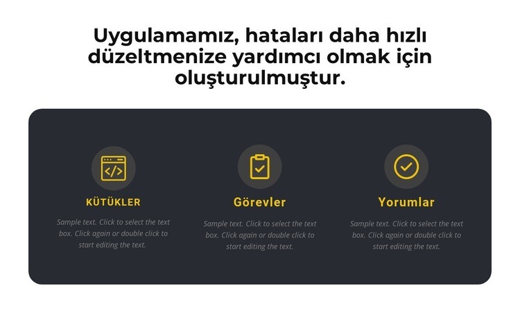 Uygulamamız hakkında Web sitesi tasarımı