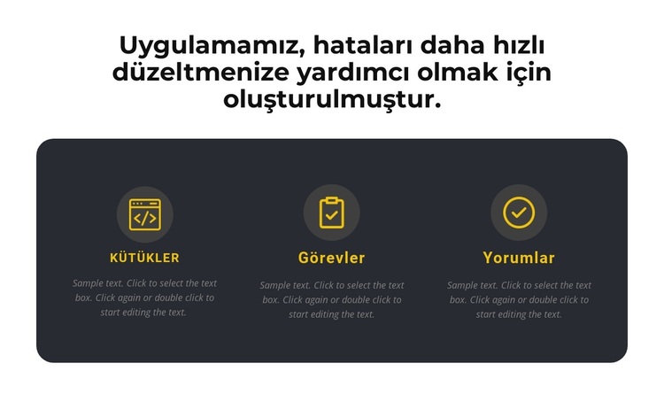 Uygulamamız hakkında WordPress Teması