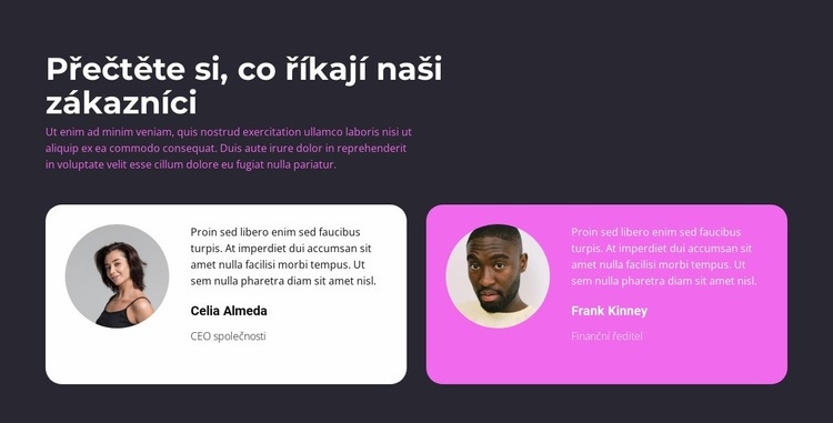 Říkají dva naši zákazníci Šablona CSS