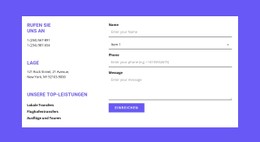 CSS-Layout Für Adresse Für Schnellverbindung
