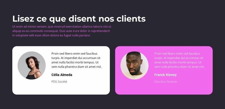 Deux de nos clients disent Conception de site Web