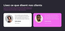 Deux De Nos Clients Disent Modèle HTML