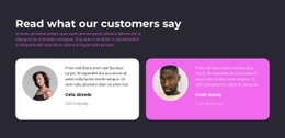 Two Our Customers Say - Homepage Design